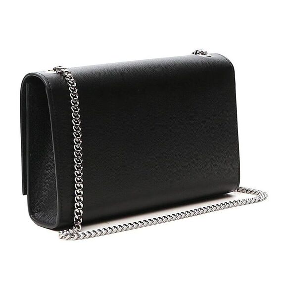Saint Laurent YSL Medium Kate Grained Crossbody Leather Bag Black Silver chain - Picture 4 of 9